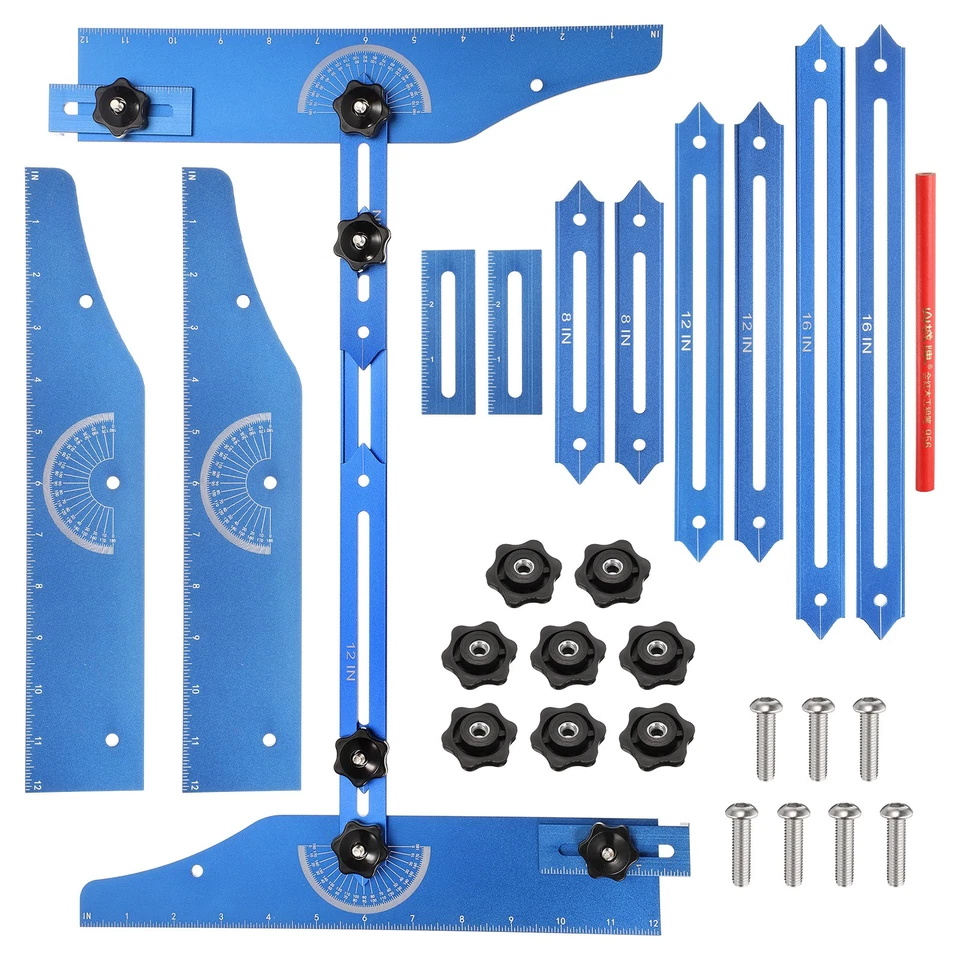Stufen-Treppenvorlage Werkzeug 8 Einstellbare Längen Jig Messgerät, Blau - Bild 1 von 4