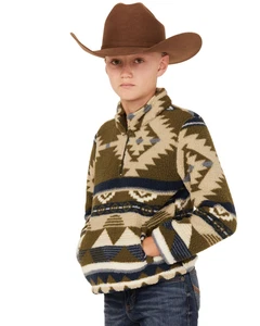 Wrangler Boys Southwestern Print Sherpa Pullover - 112353292 - Picture 1 of 7