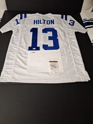 TY HILTON SIGNED AUTOGRAPHED INDIANAPOLIS COLTS CUSTOM WHITE JERSEY JSA COA  - Image 1 of 4
