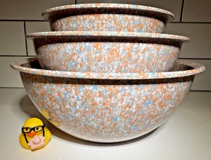 Brookpark Konfetti Rührschüsseln Orange Weiß Blau Kunststoff Melamin Spritzgeschirr - Bild 1 von 9