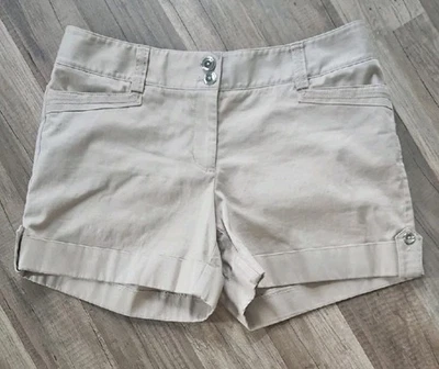White House Black Market Beige Khaki Shorts 4.5" Inseam Women's Size 8 - Image 1 of 4