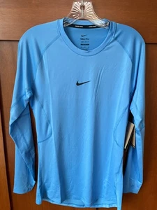 Nike Pro Men DriFit Tight Fit Shirt Long Sleeve Blue Medium *NWT* Retail $35 - Picture 1 of 6