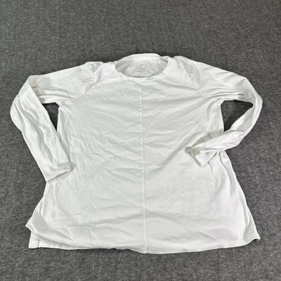 J Jill Women White Crew Neck Long Sleeves T-shirt Size Small 100% Pima Cotton - Image 1 of 4