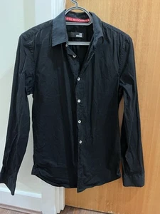Moschino Black Men’s Dress Shirt Size S, Slim Fit. Used, Good Condition - Picture 1 of 5