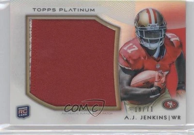 2012 Topps Platinum Rookie Patch /71 AJ Jenkins #PRP-AJJ Patch RC - Image 1 of 2