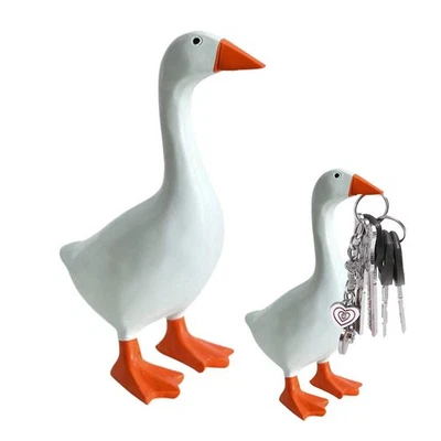 Goose Key Holder, Resin Goose Statue with Base For Key Hanger Z7Q6 - Image 1 of 4
