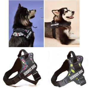 π₯6Sizes Adjustable Service Dog Harness Pet Training Vest w/ Reflective Patches - Picture 1 of 33