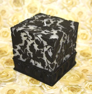 Bienenwachskerze Damast Dekokerze Tischkerze Motivkerze Kerze aus Bienenwachs - Bild 1 von 5