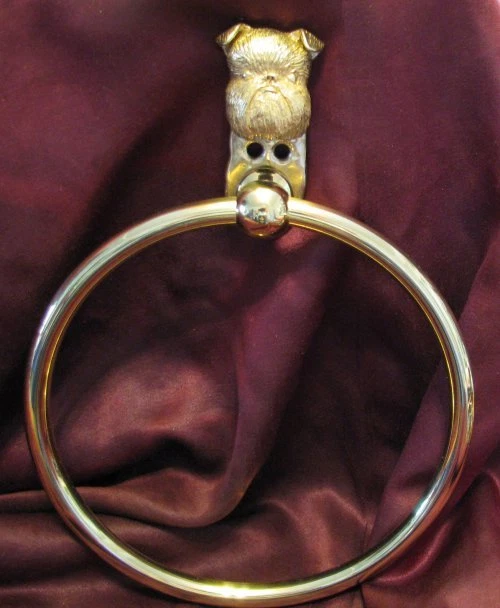 GRIFÓN BRUSELAS, orejas naturales, anillo toalla bronce! Foto 1 de 1