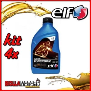 KIT 4X LITRO OLIO ELF MOTO 4 SUPERBIKE 10W40 SINTETICO - 4x 201730 - Foto 1 di 5
