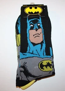 Batman Mens Socks 2 Pairs Casual Crew Fits Mens Shoe Sizes 6-12 New - Picture 1 of 5
