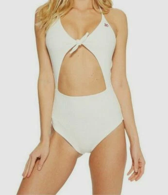 $118 Spiritual Gangster Mujer Blanco Go With The Flow Halter Traje de Baño de Una Pieza M Foto 1 de 2