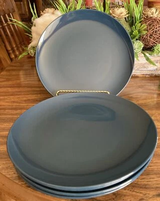 5 IKEA Fargrik Dark Blue Dinner Plates 10.5" Glossy IKEA Plates 21963 - Image 1 of 4