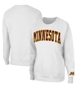 Women's Minnesota Golden Gophers White Embroidered Crew Sweater by Colosseum - Picture 1 of 4