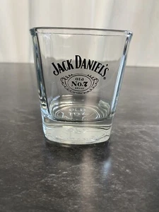 Vintage Jack Daniel's Old No 7 Whiskey Glass Black Print Oval Design Carved  - Picture 1 of 7