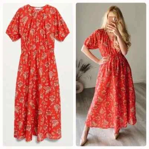 Mango Floral Print Midi Dress Pockets - Picture 1 of 4