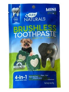 Ark Naturals Brushless Toothpaste - 4oz Dental Chews - for Smaller Dogs Ex: 8/25 - Picture 1 of 4
