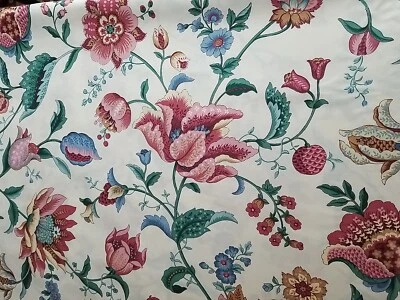Mt. Vermont Floral Jacobean Fabric 6 Yards Designer Fabrics  - Image 1 of 4