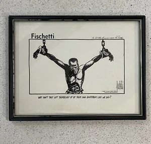 John Fischetti Autograph, Political Cartoonist, Original Art Signed 1969 - Bild 1 von 6