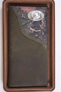 ZEP-PRO TURKEY Roper Leather Fence Row Camo Wallet TIN GIFT BOX - Picture 1 of 9