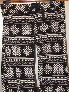 Pantalones de lana ANTIGUOS AZUL MARINO INTIMATES Unisex Talla GRANDE Negros con Blancos COPOS DE NIEVE - Imagen 1 de 5