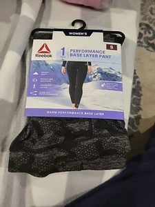 Reebok Women's Black Performance Base Soft Moisture Wicking Layer Pants Small - Picture 1 of 6