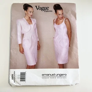 90s VOGUE 1956 Emanuel Ungaro Sewing Pattern Sz 6-10 Dress Jacket Uncut FF - Picture 1 of 7