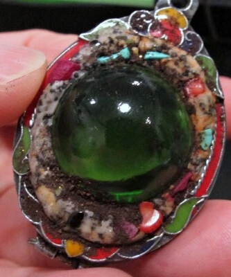Takrut Lekai Lek Nam Phi Green Naga Eye Gem Buddha Relics Thai Amulet - Image 1 of 4