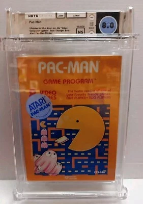 1982 PAC-MAN ATARI 2600 No "Video Computer System" Text Hanger Box WATA 8.0 RARE - Image 1 of 4