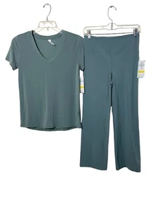 Zella Studio High Waist Flare Ankle Pants And V Neck Top size Small NWT - Picture 1 of 15