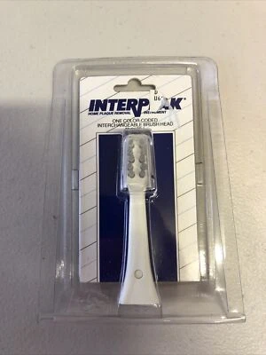 INTERPLAK Color-Coded Interchangeable Brush Head Vintage 1991 RB-1 White, Sealed - Image 1 of 2