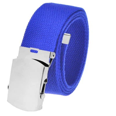Build A Belt Adulto 1.5" Clásico Plateado Hebilla Deslizante con Cinturón de Tela de Lona Foto 1 de 4