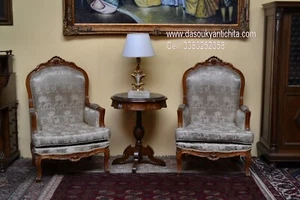 Coppia di poltrone-bergère in noce stile Luigi XV - Foto 1 di 11