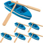 6 Resin Canoe Models with Oars for DIY Nautical Decor