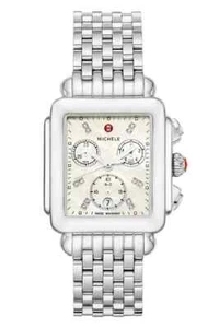 Nuovo orologio da donna Michele Deco argento MOP cronografo quadrante diamantato (MWW06A000778) - Foto 1 di 4