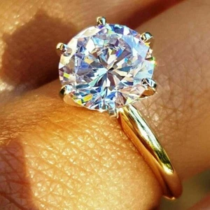 Lab Created Round Cut 2.50Ct Diamond Women's Solitaire Promise Ring 925 Silver - Picture 1 of 4