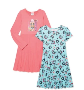LOL Surprise Girls Dress 2 Pack Bright Pink Blue Skater Size 4/5 6/6X 7/8  NWT - Picture 1 of 1