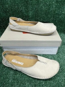 Clarks Originals Cream Nubuck Leather Backstrap Ballet Flats 33580 Women 7M VGC - Bild 1 von 10