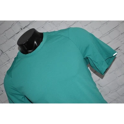REI CO-OP Running Shirt Men Size Large Green Performance Polyester Reflective - Image 1 of 4