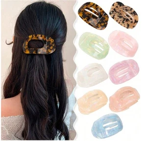 1pcs Flat Oval Hair Claw for thick Hair Clip For Women Girls Accessories UK - Picture 1 of 15