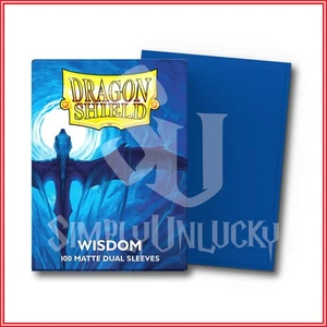 Wisdom 100 Mate Doble Dragón Escudo Mangas Tamaño Estándar🐉para Pokemon Magic The Gathering DBS - Imagen 1 de 2