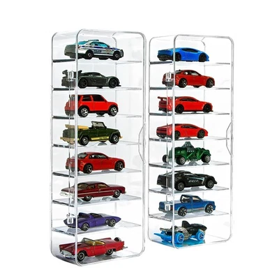 16 Display Case Compatible with Toy Cars, Matchbox Cars, Transparent Acrylic ... - Image 1 of 4