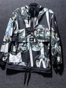 Nike Women's Marble Print Black/Multi Half-Zip Hooded Jacket Size Xs - Picture 1 of 13