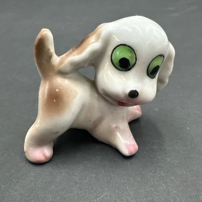 "Perro cachorro Spaniel de cerámica vintage antropomórfico Japón años 50 2"" x 2,5""" Foto 1 de 4