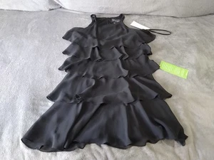 S.L. Fashions Tiered Shift Dress Size 10 Missy Little Black Dress NWT See Pics - Picture 1 of 22