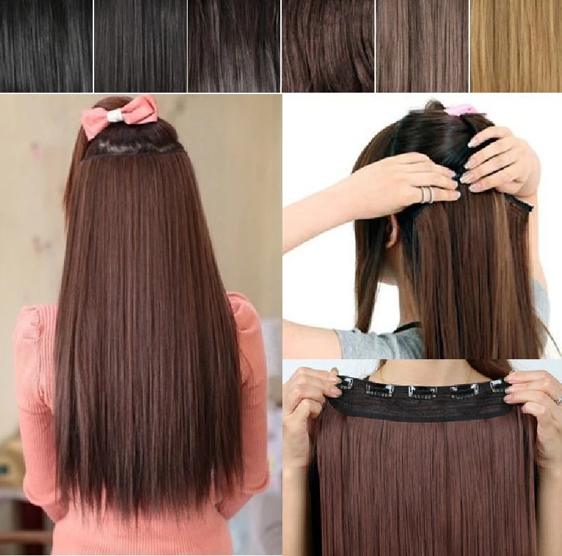 Haarverlängerung glatt 36 oder 56cm Clip in Extensions Haarteil Haarverdichtung  - Bild 1 von 1