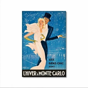 Vintage Travel Poster - Winter in Monte Carlo by Jean-Gabriel Domergue - Picture 1 of 11