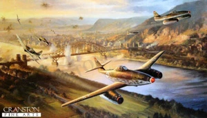 Nicolas Trudgian Aviation ART PRINT Clash Over Remagen 3 X ME 262 pilots signed - Picture 1 of 1