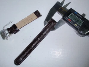 16mm width 8" ~ INVICTA Black Leather Watch Band ~Stainless steel Clasp #HB 253* - Picture 1 of 12