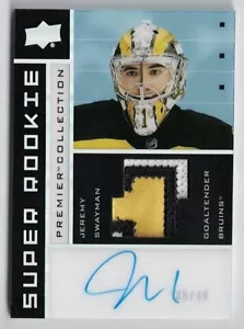 2021-22 Upper Deck Premier Collection Super Rookie Patch Auto Jeremy Swayman /49 - Picture 1 of 2